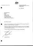 Letter from Australia's Ministry of Foreign Affairs to M. Cherif Bassiouni